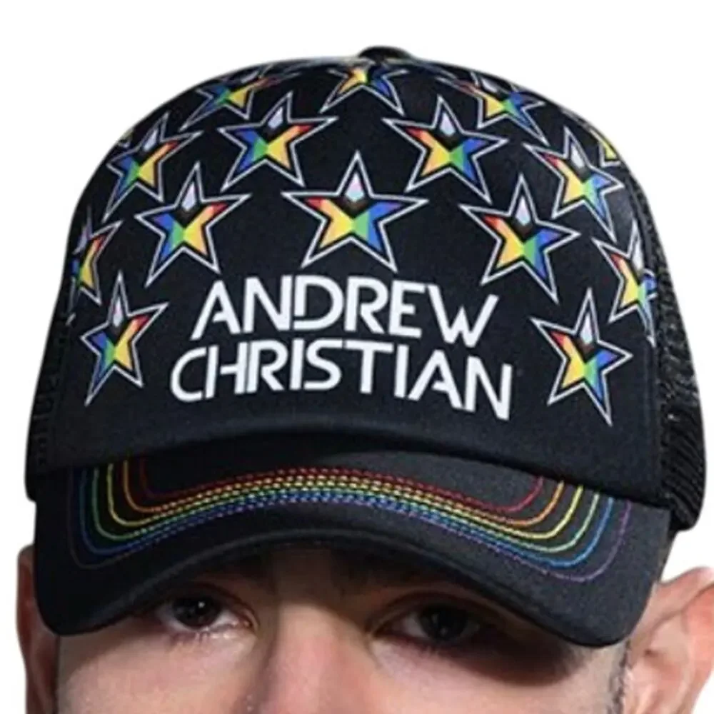 Andrew Christian Progress Pride Star Trucker Cap